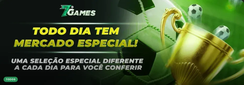 Banner da promoção Mercados Especiais do Dia da 7Games