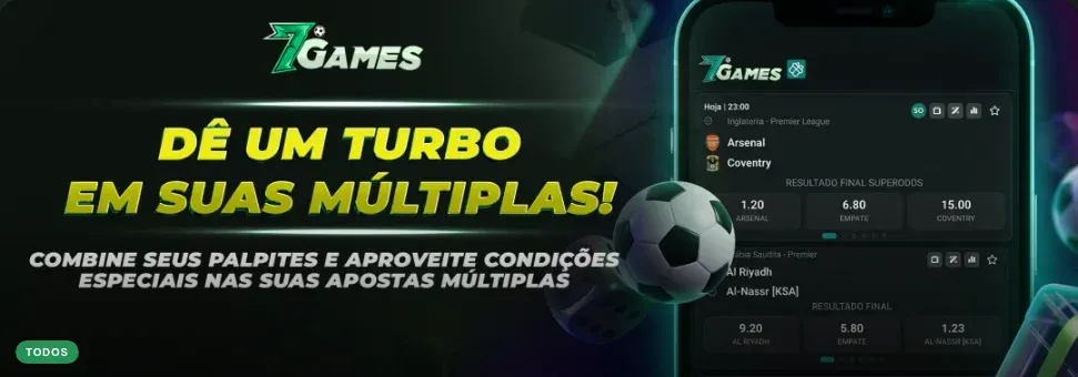 Banner da promoção Múltiplas Turbinadas da 7Games